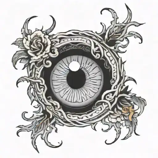 gothic eyeball tattoo design idea
