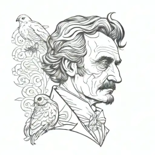 edgar allen poe inspired  tattoo design idea