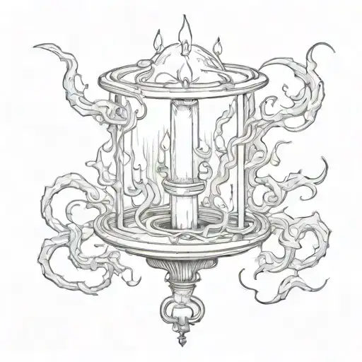 eldritch horror candle tattoo design idea
