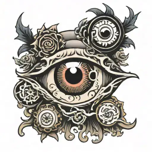 gothic eyeball tattoo design idea
