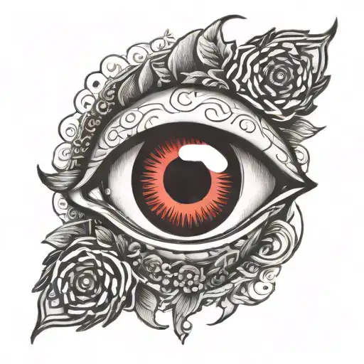 gothic eyeball tattoo design idea