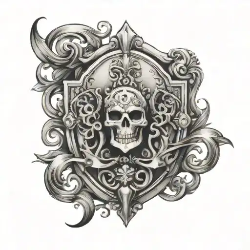 goth lock tattoo design idea
