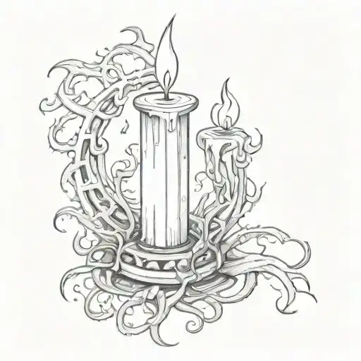 eldritch horror candle tattoo design idea