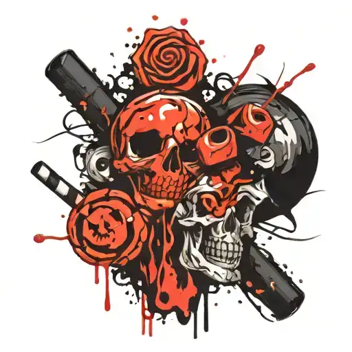 halloween candy tattoo design idea