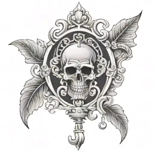 goth lock tattoo design idea