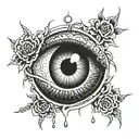 gothic eyeball tattoo design idea