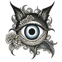 gothic eyeball tattoo design idea