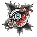 gothic eyeball tattoo design idea