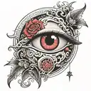 gothic eyeball tattoo design idea