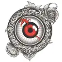 gothic eyeball tattoo design idea