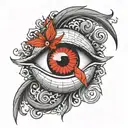 gothic eyeball tattoo design idea