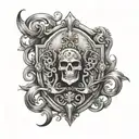 goth lock tattoo design idea