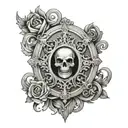 goth lock tattoo design idea