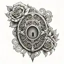 goth lock tattoo design idea