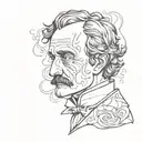 edgar allen poe inspired  tattoo design idea