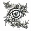 gothic eyeball tattoo design idea