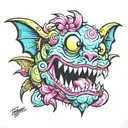 candy monster tattoo design idea