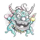 candy monster tattoo design idea