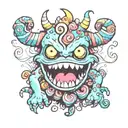 candy monster tattoo design idea