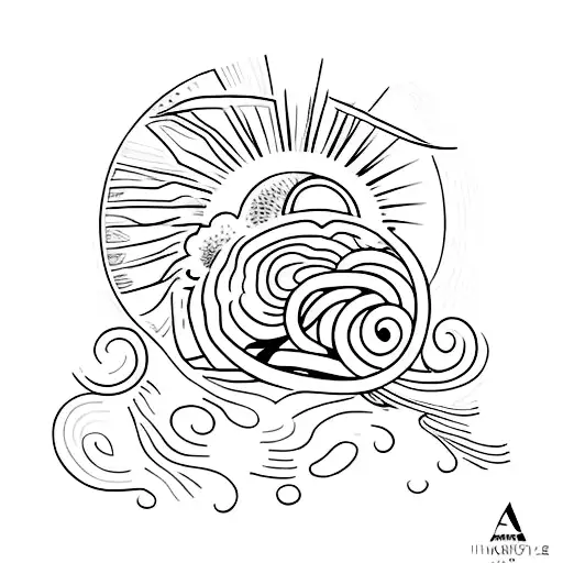 A student studying with a beautiful sunset in the background tattoo design idea