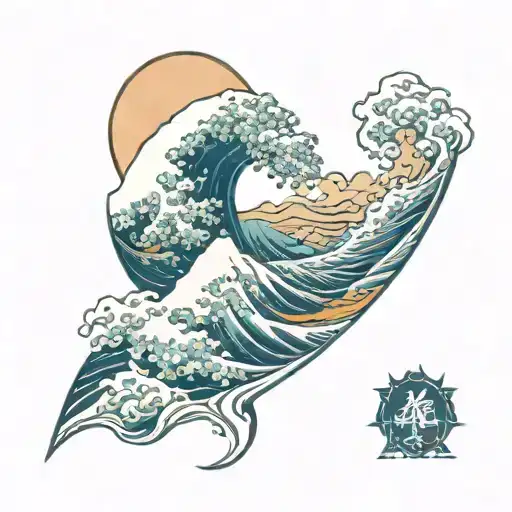 The Great Wave off Kanagawa tattoo design idea