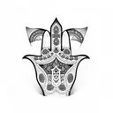 Hamsa hand tattoo design idea