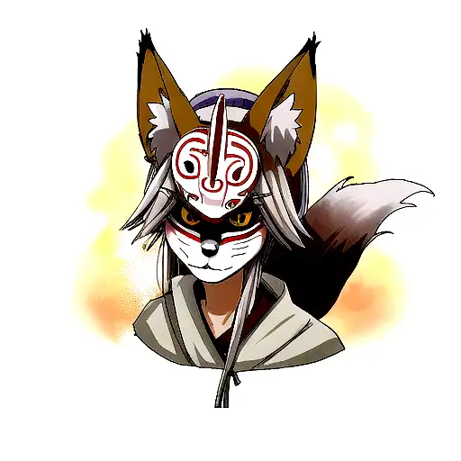 Fox mask tattoo design idea