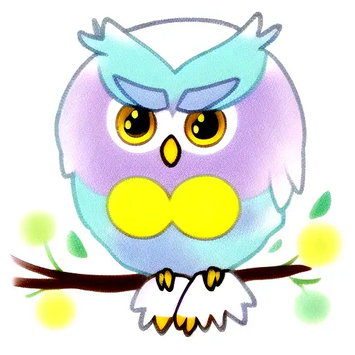 cute colored owl tattoo design idea