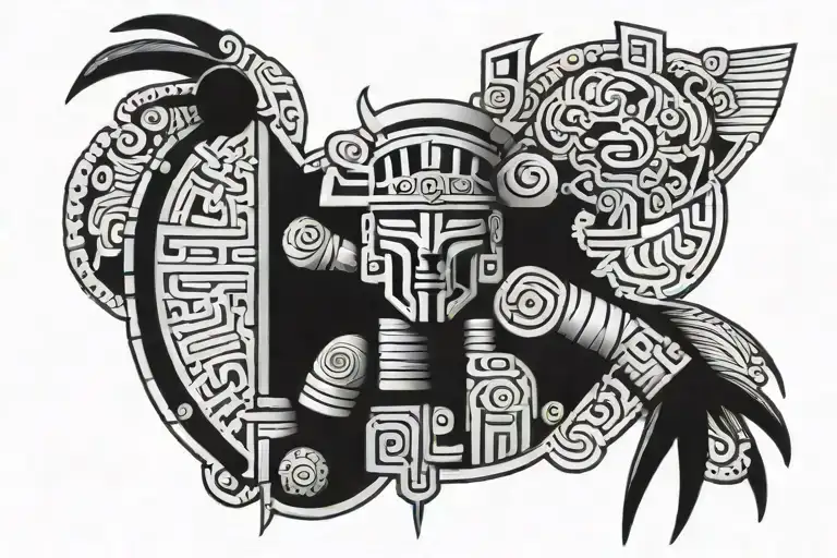 inca god viracocha ancient stone tattoo design idea
