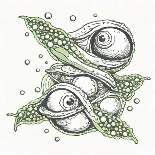 cybersigilism three peas in a pod floating tattoo design idea