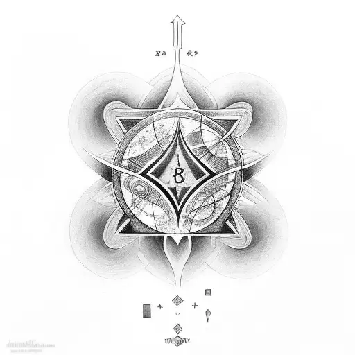 Incorporate numerology symbols into a tattoo design representing the universe. tattoo design idea