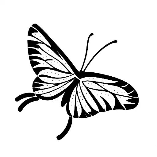 Municipality with butterfly and cathedral Michoacan tattoo design idea