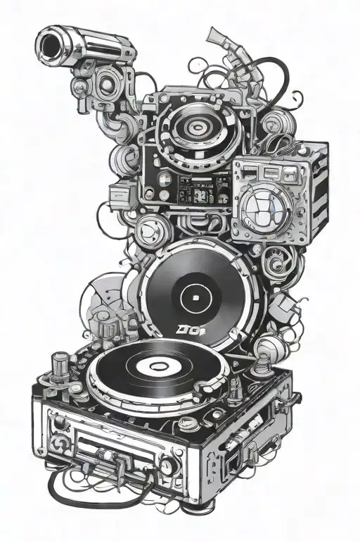 pioneer cdj tattoo design idea