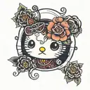 hello kitty nirvana  tattoo design idea