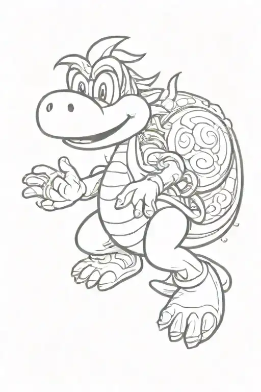 yoshi from  super mario tattoo design idea