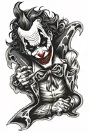 joker chicano style tattoo design idea