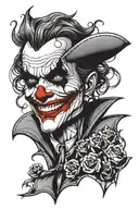 joker chicano style tattoo design idea