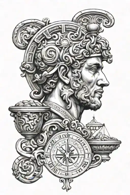 Diké greek libra zodiac sign tattoo design idea
