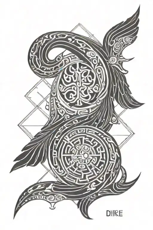 Diké greek libra zodiac sign tattoo design idea