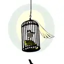 a bird in an open cage tattoo design idea