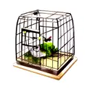 a bird in an open cage tattoo design idea