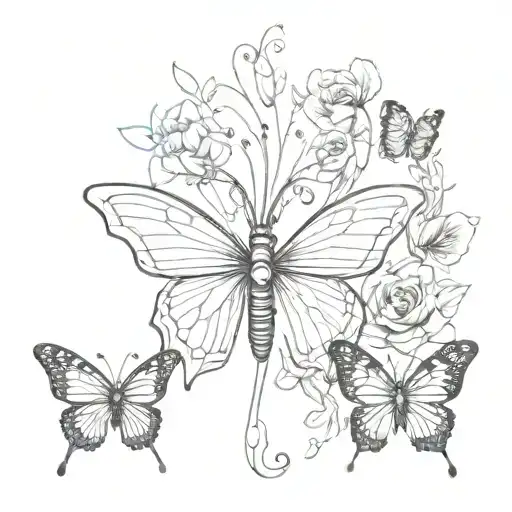  skeleton spine tattoo that's butterfly design combining tattoo design idea