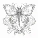 skeleton back tattoo but rib cage is butterfly wings tattoo design idea