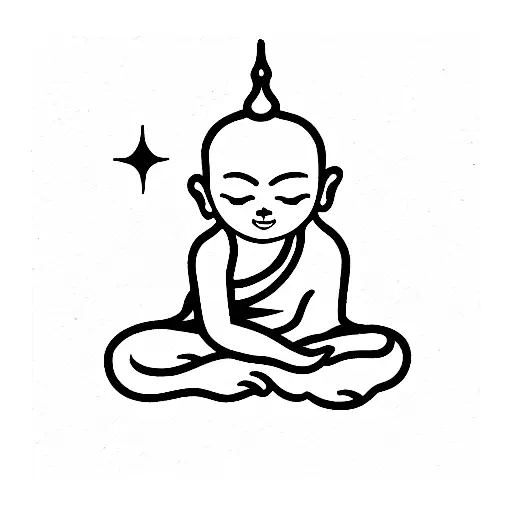 buddhist little prince tattoo design idea