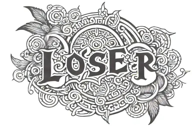 words "loser" tattoo design idea