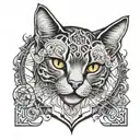 Design a tattoo that pays homage to Lil Peep and Alex G through a unique fusion of music and cat imagery, in black-grey style tattoo design idea