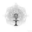A tree of life mixed with a web of wyrd. Above the tree in letters resembling celtic runes "XABI". Below in the same let tattoo design idea