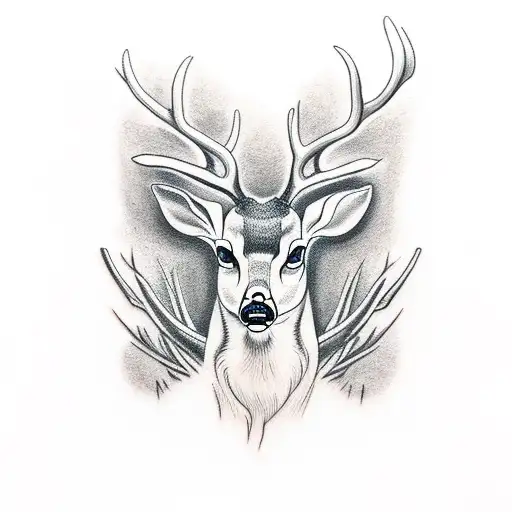 dead deer  tattoo design idea
