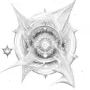 Ruby, rose, Holly and a supernova tattoo design idea