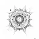 Ruby, rose, Holly and a supernova tattoo design idea